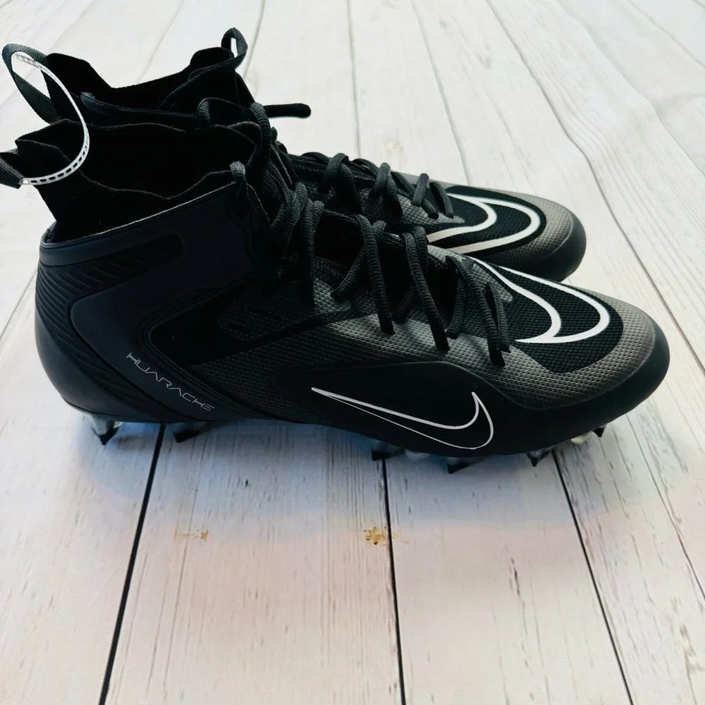 Nike Alpha Huarache 8 Elite Lacrosse Shoes Black Grey Silver CW4440-011 Men's 13